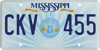 MS license plate CKV455