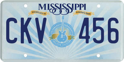 MS license plate CKV456