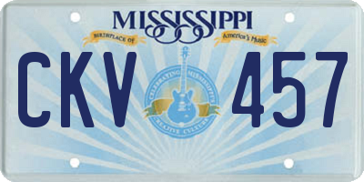 MS license plate CKV457