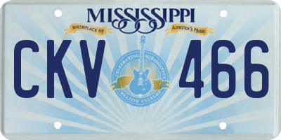 MS license plate CKV466