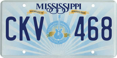 MS license plate CKV468