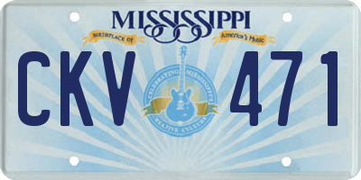 MS license plate CKV471