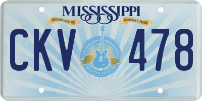 MS license plate CKV478