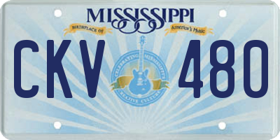MS license plate CKV480