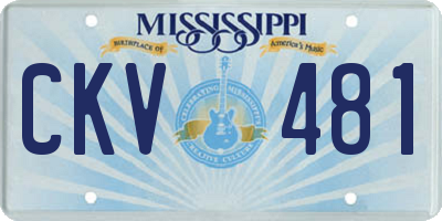 MS license plate CKV481