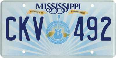 MS license plate CKV492