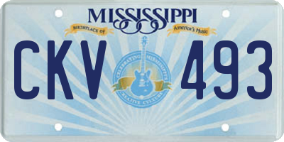 MS license plate CKV493