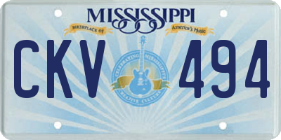 MS license plate CKV494