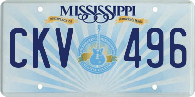 MS license plate CKV496