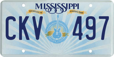MS license plate CKV497