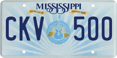 MS license plate CKV500