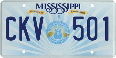 MS license plate CKV501