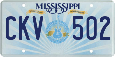 MS license plate CKV502