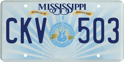 MS license plate CKV503