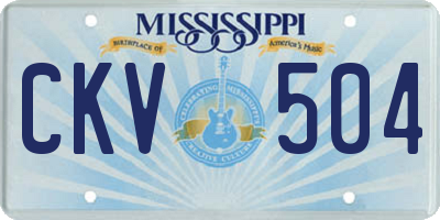 MS license plate CKV504