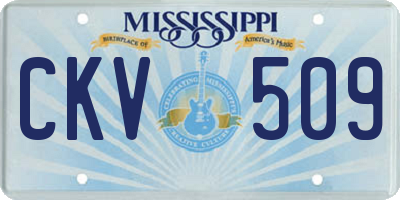 MS license plate CKV509