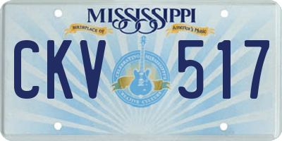 MS license plate CKV517