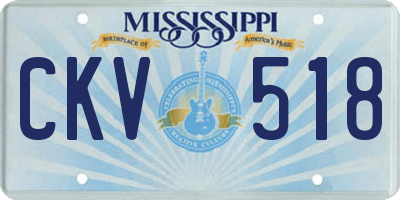 MS license plate CKV518