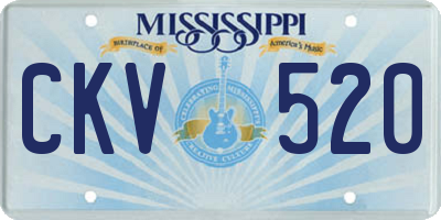 MS license plate CKV520