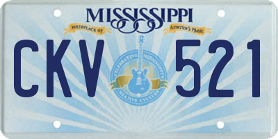 MS license plate CKV521