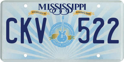 MS license plate CKV522