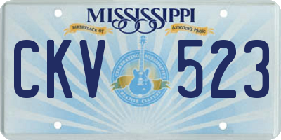 MS license plate CKV523