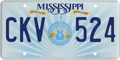 MS license plate CKV524