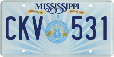 MS license plate CKV531