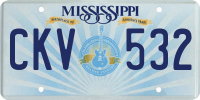 MS license plate CKV532