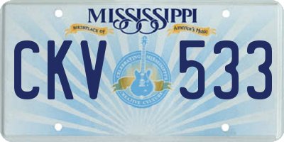 MS license plate CKV533