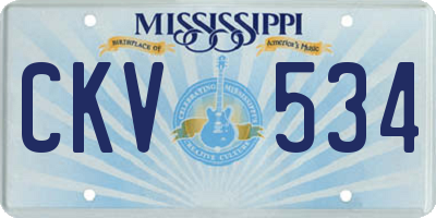 MS license plate CKV534