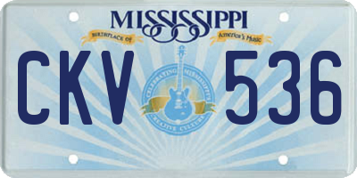 MS license plate CKV536