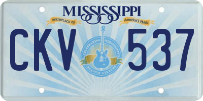 MS license plate CKV537