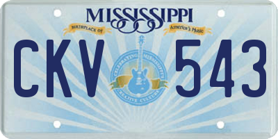 MS license plate CKV543