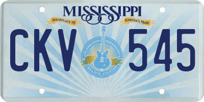 MS license plate CKV545