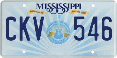 MS license plate CKV546