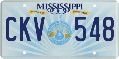 MS license plate CKV548