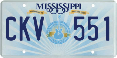 MS license plate CKV551