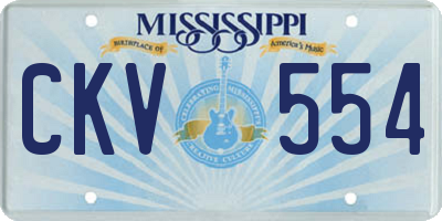 MS license plate CKV554