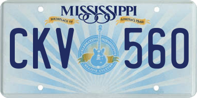 MS license plate CKV560