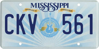 MS license plate CKV561