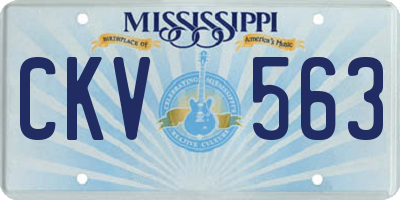 MS license plate CKV563