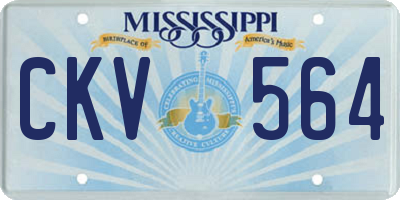 MS license plate CKV564