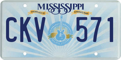 MS license plate CKV571