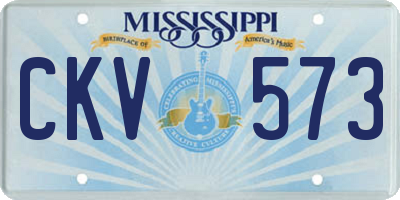MS license plate CKV573