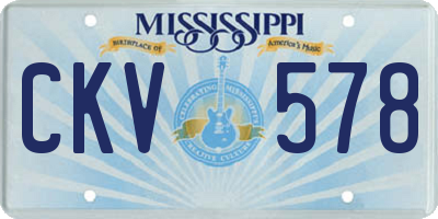 MS license plate CKV578