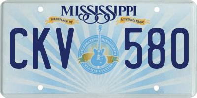 MS license plate CKV580