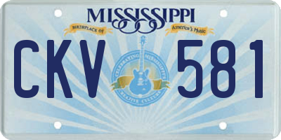 MS license plate CKV581