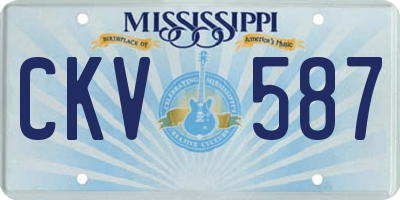 MS license plate CKV587