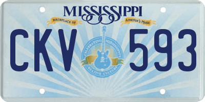 MS license plate CKV593